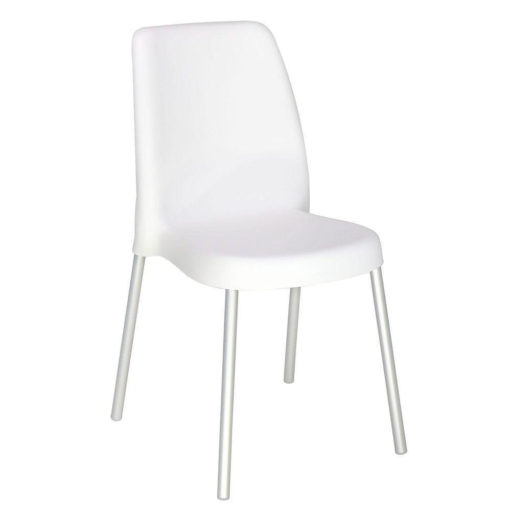 Cadeira Tramontina Vanda Branca Sem Braços Em Polipropileno Com Pernas Anodizadas Tramontina - 6