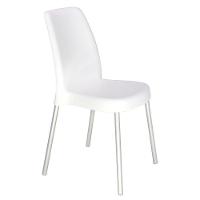 Cadeira Tramontina Vanda Branca Sem Braços Em Polipropileno Com Pernas Anodizadas Tramontina - 1