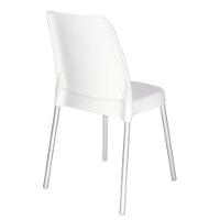 Cadeira Tramontina Vanda Branca Sem Braços Em Polipropileno Com Pernas Anodizadas Tramontina - 2