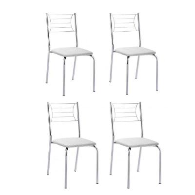 Kit 4 Cadeiras Nanda Cromada Branco