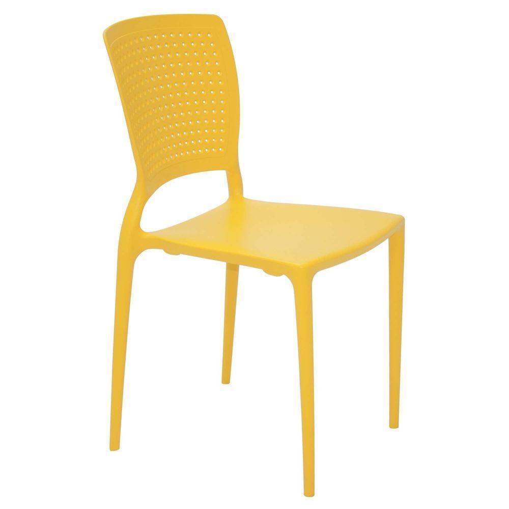 Cadeira Tramontina Safira Amarela Sem Braços Em Polipropileno E Fibra De Vidro Tramontina - 1
