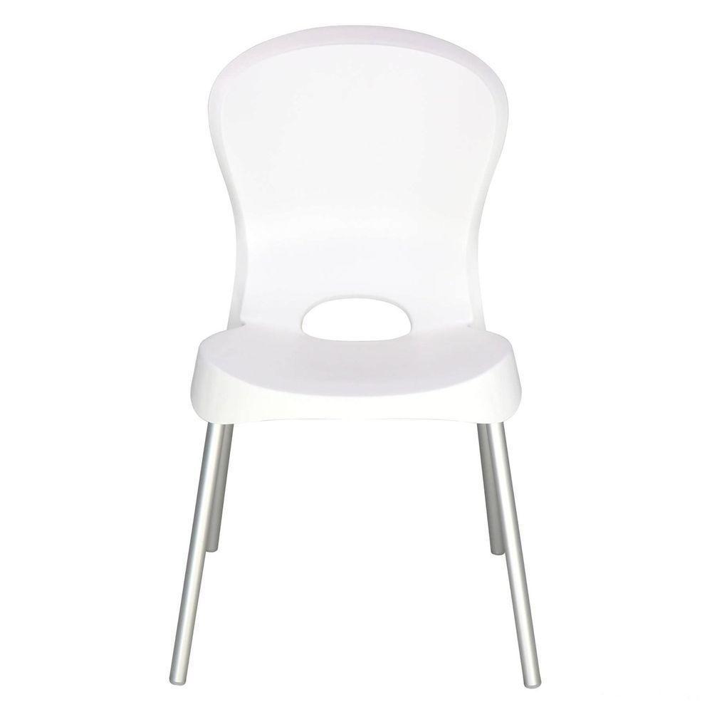Cadeira Tramontina Jolie Branca Sem Braços Em Polipropileno Com Pernas Anodizadas Tramontina - 1