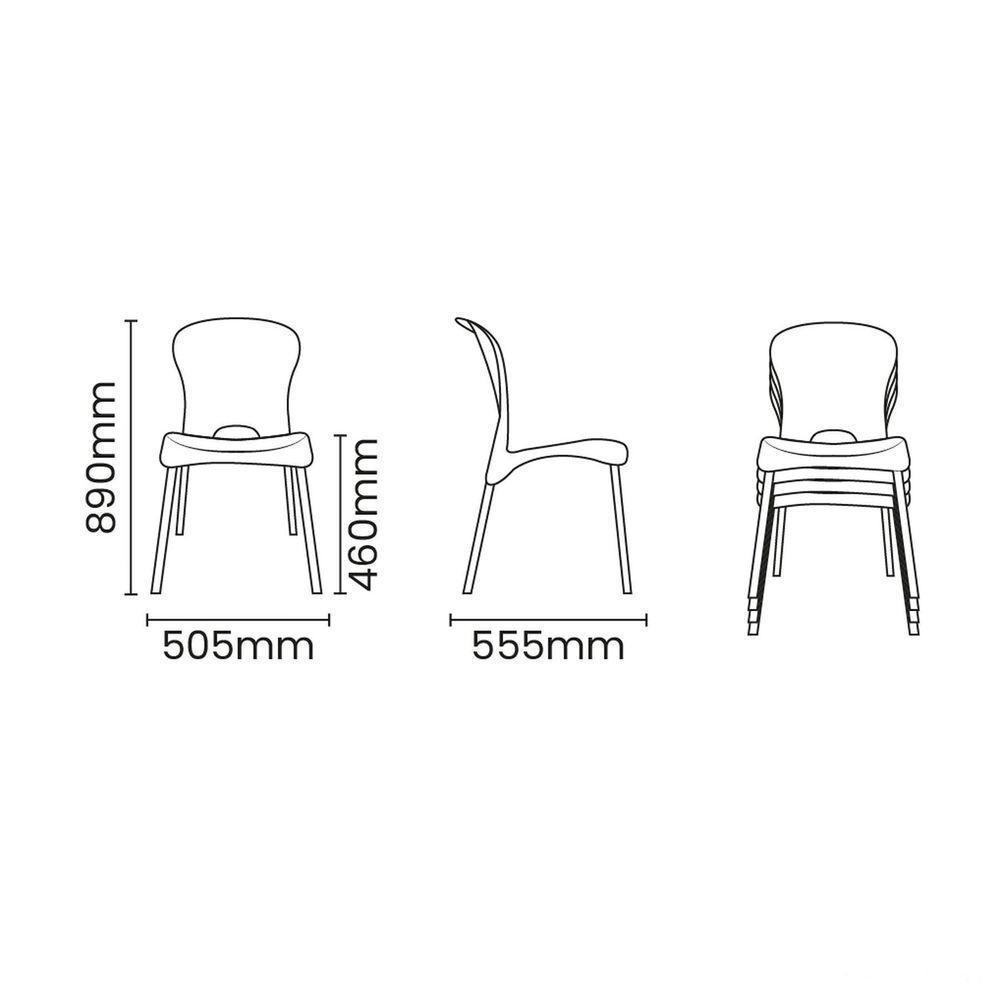 Cadeira Tramontina Jolie Branca Sem Braços Em Polipropileno Com Pernas Anodizadas Tramontina - 4