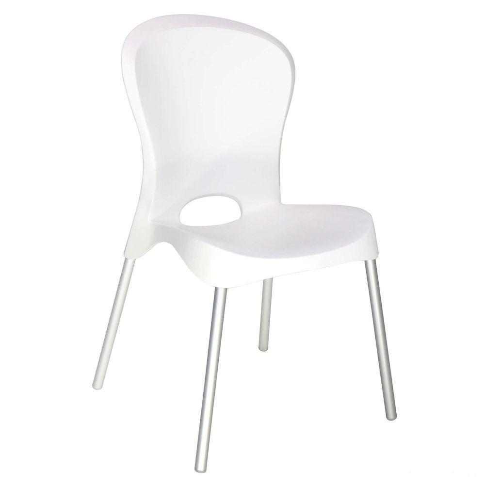 Cadeira Tramontina Jolie Branca Sem Braços Em Polipropileno Com Pernas Anodizadas Tramontina - 6