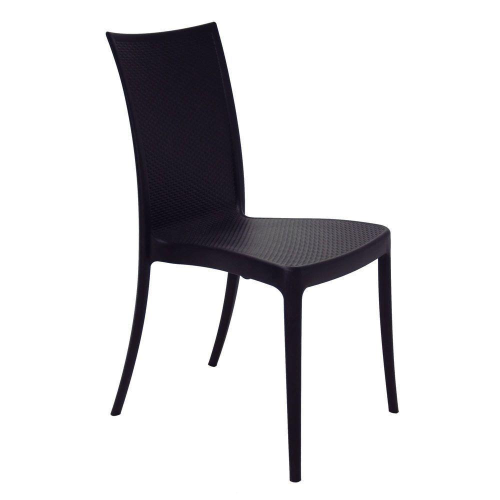 Cadeira Tramontina Laura Ratan Preta Sem Braços Em Polipropileno E Fibra De Vidro Tramontina - 1