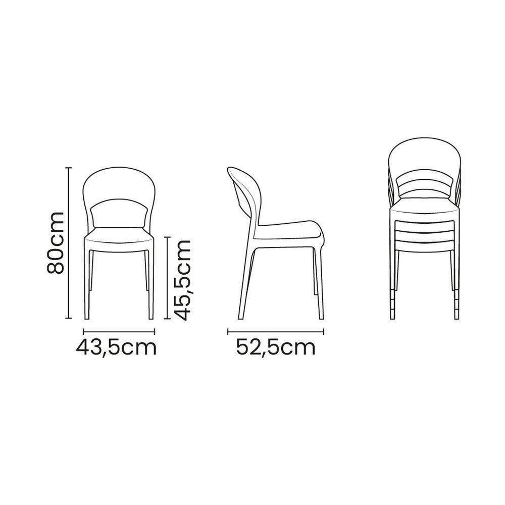 Cadeira Sissi Branca Sem Braços Com Encosto Fechado Em Polipropileno E Fibra De Vidro - 7