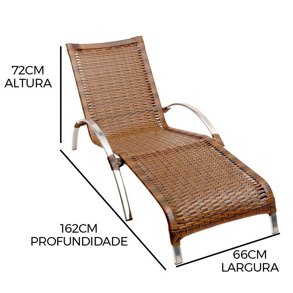 Jogo De Cadeira Alumínio E Espreguiçadeiras Com Mesa Trama Original Argila - 5