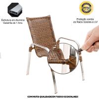 Jogo De Cadeira Alumínio E Espreguiçadeiras Com Mesa Trama Original Argila - 2