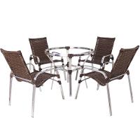 Jogo De Cadeira Alumínio E Espreguiçadeiras Com Mesa Trama Original Argila