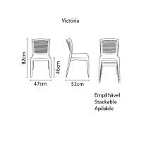 Cadeira Victória Amarela Sem Braços Com Encosto Vazado Horizontal Em Polipropileno - 2