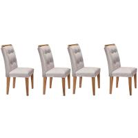 Cadeira Sala de Jantar Kit 4 Un Imbuia Veludo Creme - 1