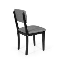 Conjunto 2 Cadeiras De Jantar Estofada Em Madeira Maciça Ella Preto/cinza Escuro - 3