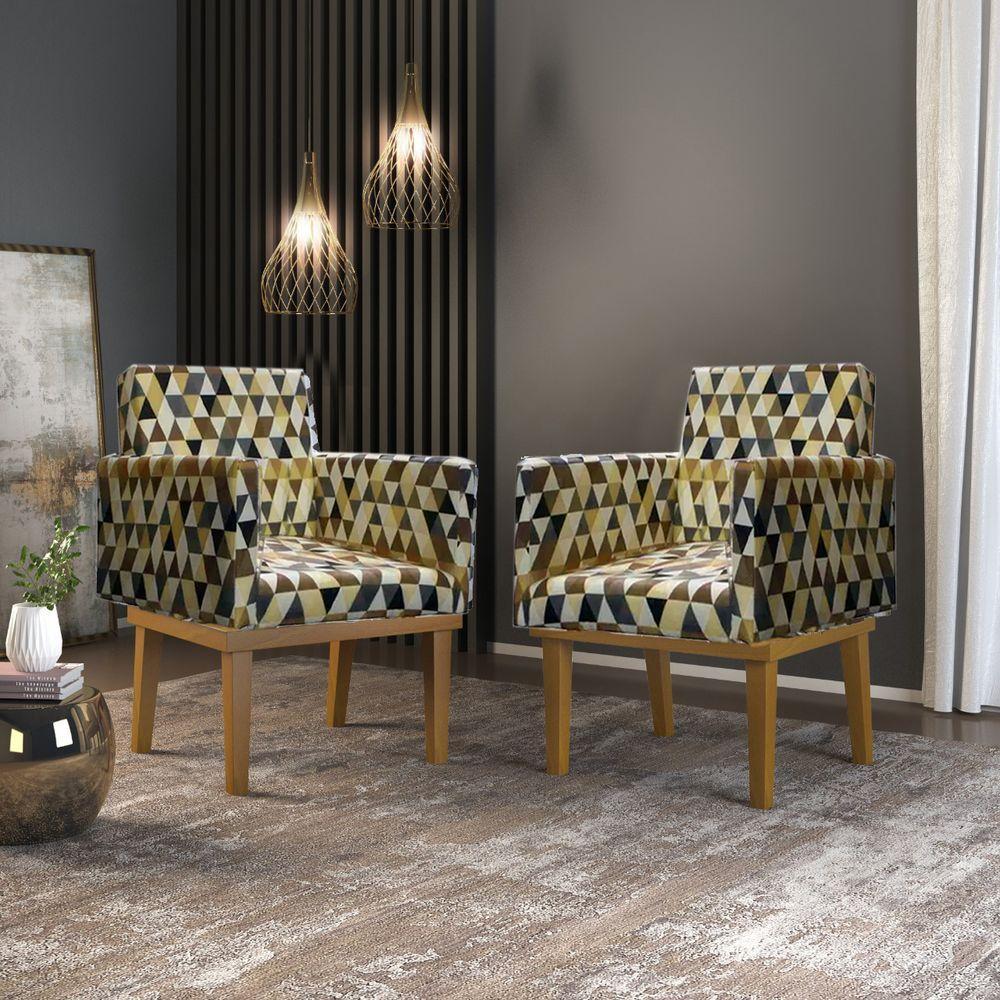 Kit 2 Cadeiras Reforçadas Estampadas Para Mesa Sala Quarto - 1