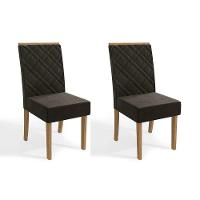 Cadeira Sala de Jantar 2CAD149 Kit 2 Un Freijó/Veludo Chumbo - Kappesberg - 1