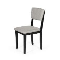 Conjunto 2 Cadeiras De Jantar Estofada Em Madeira Maciça Ella Preto/cinza Claro - 3