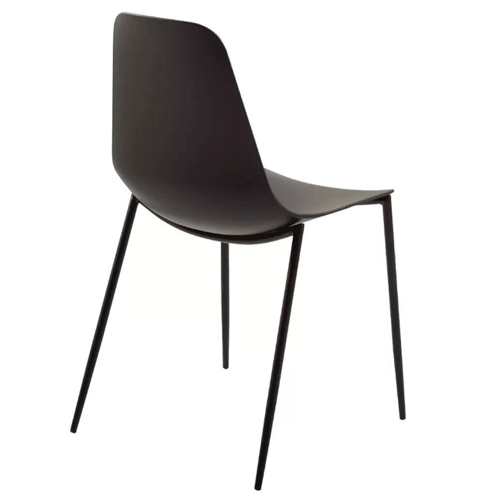 Kit 6 Cadeiras Miami Abi Fratini Polipropileno Preto Base Em Aço Com Pintura Epóxi Preto - 3