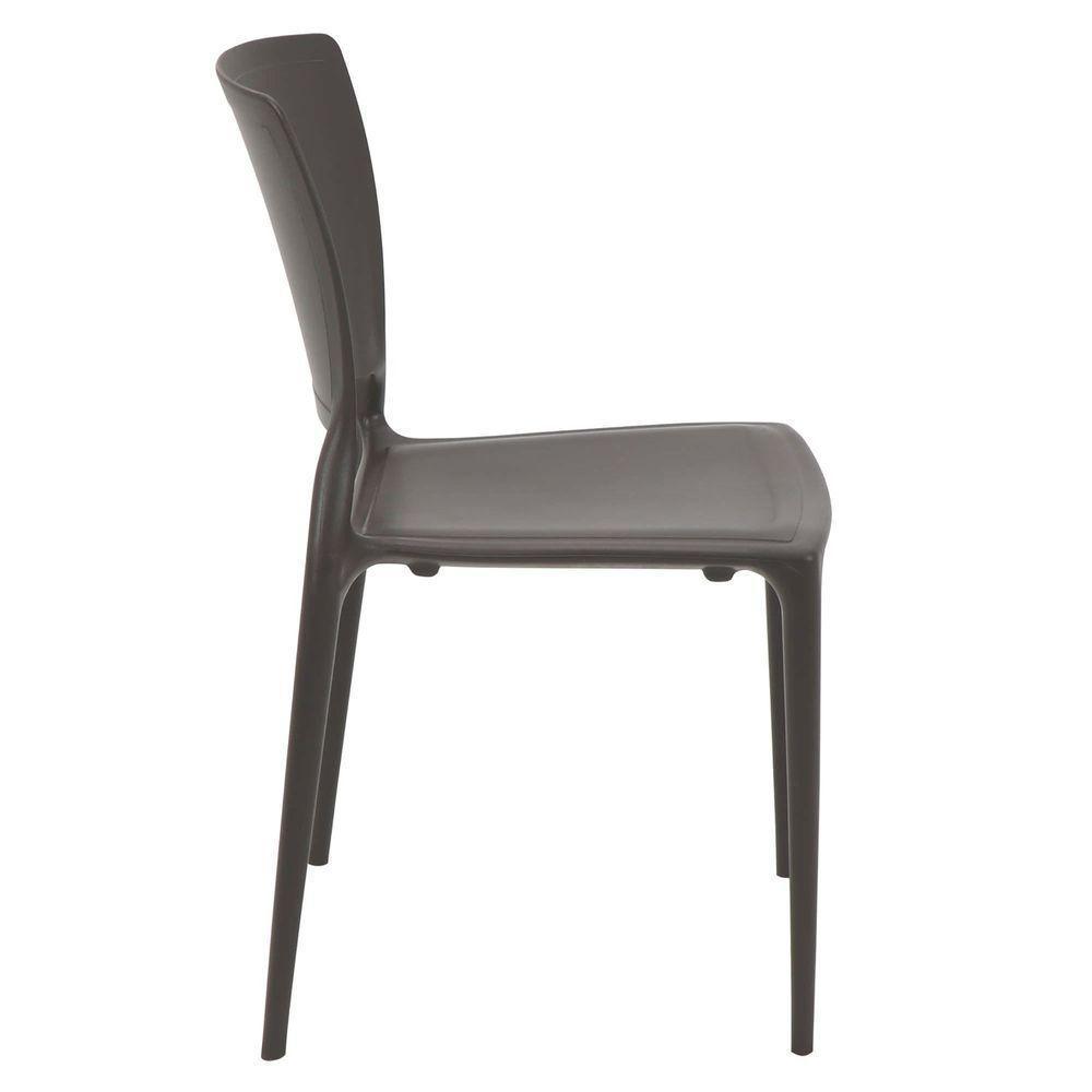 Cadeira Sofia Marrom Sem Braços Com Encosto Fechado Em Polipropileno E Fibra De Vidro - 2