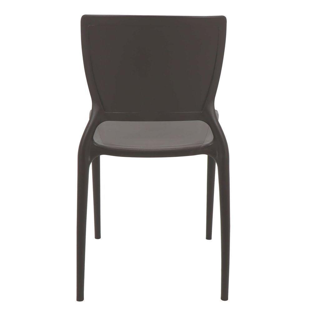 Cadeira Sofia Marrom Sem Braços Com Encosto Fechado Em Polipropileno E Fibra De Vidro - 3