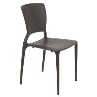 Cadeira Sofia Marrom Sem Braços Com Encosto Fechado Em Polipropileno E Fibra De Vidro - 1