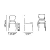 Cadeira Sofia Marrom Sem Braços Com Encosto Fechado Em Polipropileno E Fibra De Vidro