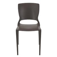 Cadeira Sofia Marrom Sem Braços Com Encosto Fechado Em Polipropileno E Fibra De Vidro - 6