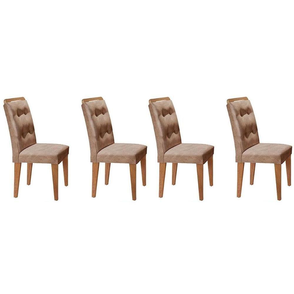Cadeira Sala de Jantar Imperatriz Kit 4 Un Capuccino/Animale Chocolate - Rufato - 1