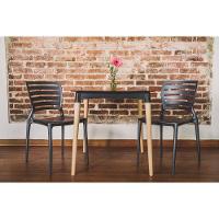 Cadeira Sofia Preta Sem Braços Encosto Vazado Horizontal Em Polipropileno E Fibra De Vidr - 2