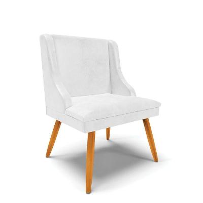 Cadeira Corano Branco Pés Palito Castanho