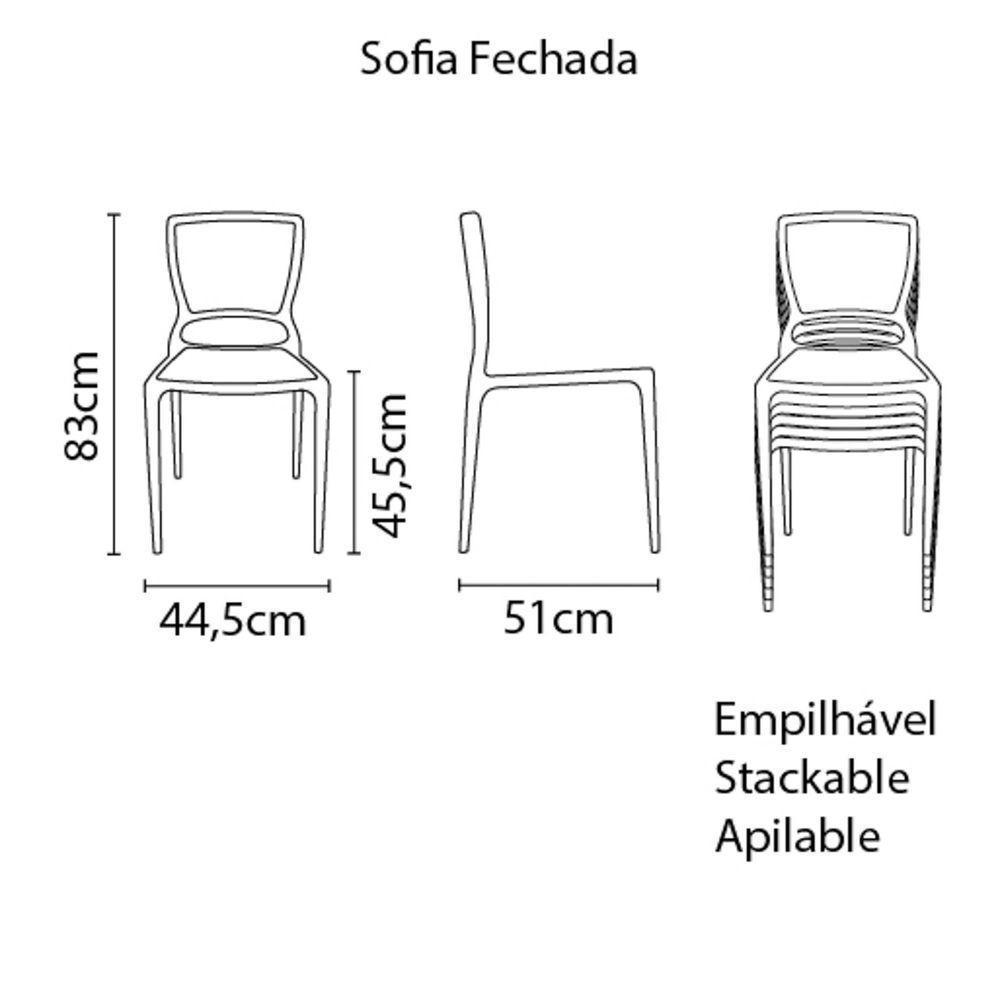 Cadeira Sofia Laranja Sem Braços Com Encosto Fechado Em Polipropileno E Fibra De Vidro - 2