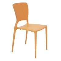 Cadeira Sofia Laranja Sem Braços Com Encosto Fechado Em Polipropileno E Fibra De Vidro - 1