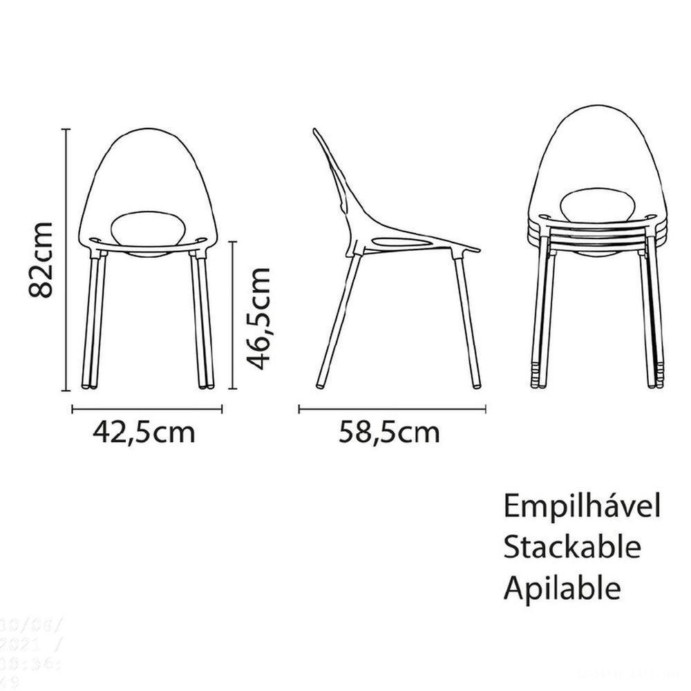 Cadeira Tramontina Elisa Summa Em Polipropileno Vermelho Com Pernas De Alumínio Anodizado Tramontina - 2