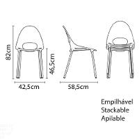 Cadeira Tramontina Elisa Summa Em Polipropileno Vermelho Com Pernas De Alumínio Anodizado Tramontina - 2