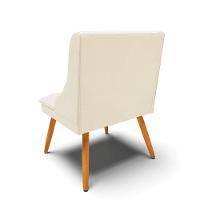 Kit 10 Cadeiras Veludo Bege Pés Palito Castanho - 5