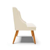 Kit 10 Cadeiras Veludo Bege Pés Palito Castanho - 6