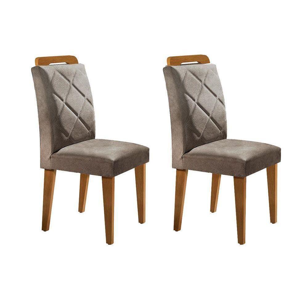 Cadeira Sala de Jantar Melissa Kit 2 Un Imbuia/Chocolate Capuccino - Rufato - 1