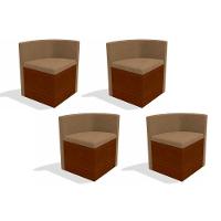 Cadeira Sala de Jantar 4CAD800 Kit 4 Un Walnut Fosco/Suede Caramelo - Kappesberg - 1