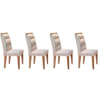 Cadeira Sala de Jantar Kit 4 Un Imbuia Veludo Creme - 1