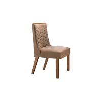 Cadeira Sala de Jantar Dafne Madeira Kit 2 Un Capuccino/Animale Chocolate - Rufato - 1