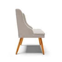 Kit 10 Cadeiras Veludo Cinza Pés Palito Castanho - 7