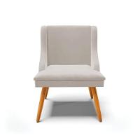 Kit 10 Cadeiras Veludo Cinza Pés Palito Castanho - 8