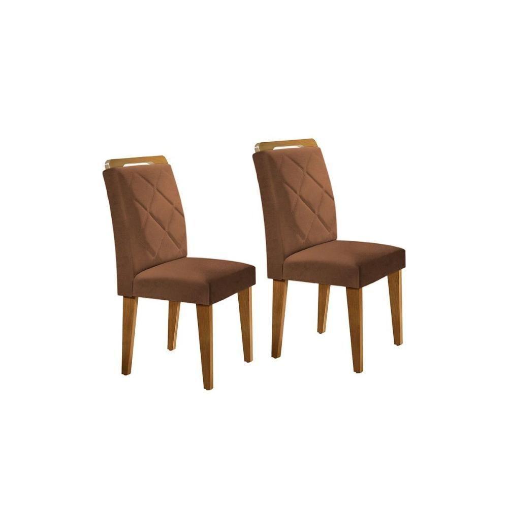 Cadeira Sala de Jantar Melissa Kit 2 Un Imbuia/Veludo Marrom - Rufato - 1