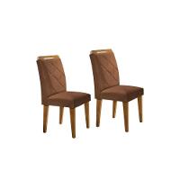 Cadeira Sala de Jantar Melissa Kit 2 Un Imbuia/Veludo Marrom - Rufato - 1