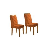 Cadeira Sala de Jantar Melissa Kit 2 Un Imbuia/Veludo Marrom - Rufato