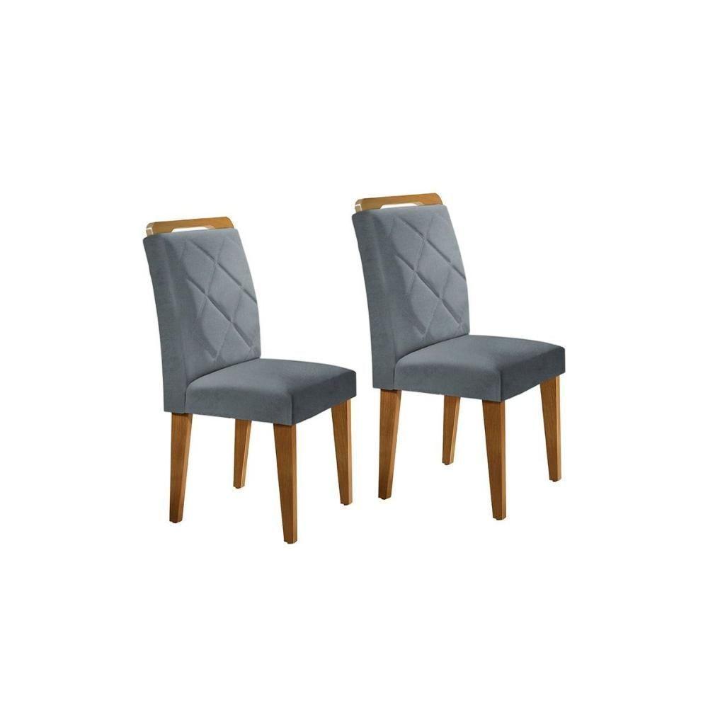 Cadeira Sala de Jantar Melissa Kit 2 Un Imbuia/Veludo Grafite - Rufato - 1