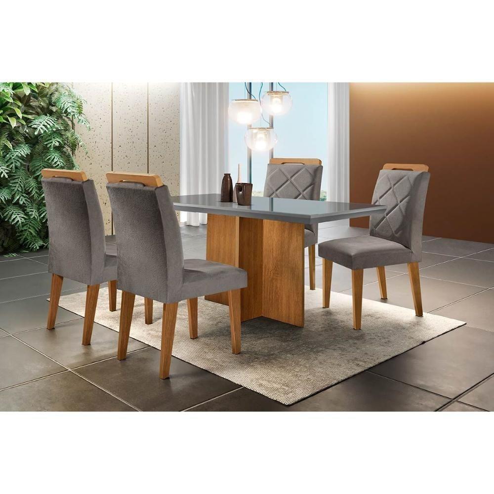 Cadeira Sala de Jantar Melissa Kit 2 Un Imbuia/Veludo Grafite - Rufato - 2