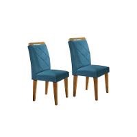 Cadeira Sala de Jantar Melissa Kit 2 Un Imbuia/Veludo Grafite - Rufato