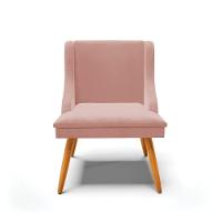 Kit 10 Cadeiras Veludo Rosê Pés Palito Castanho - 7