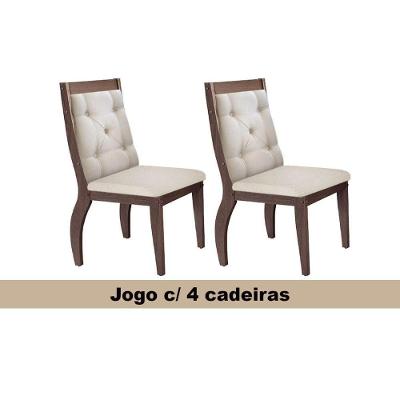 Cadeira Sala de Jantar Ágata CF Kit 4 Un Capuccino/Veludo Creme - Rufato