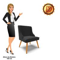 Kit 10 Cadeiras Veludo Preto Pés Palito Castanho - 3