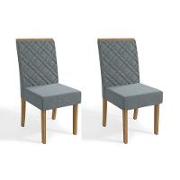 Cadeira Sala de Jantar 2CAD149 Kit 2 Un Freijó/Linho Cinza - Kappesberg - 1